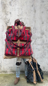 Plaid Canvas Tote Bag