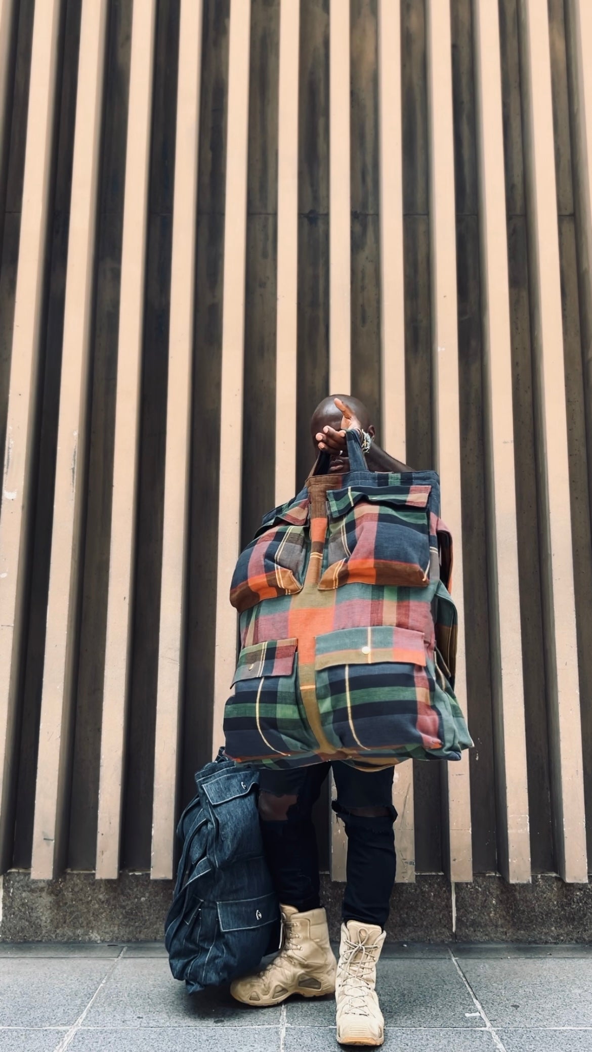 Brown Plaid Tote Bag