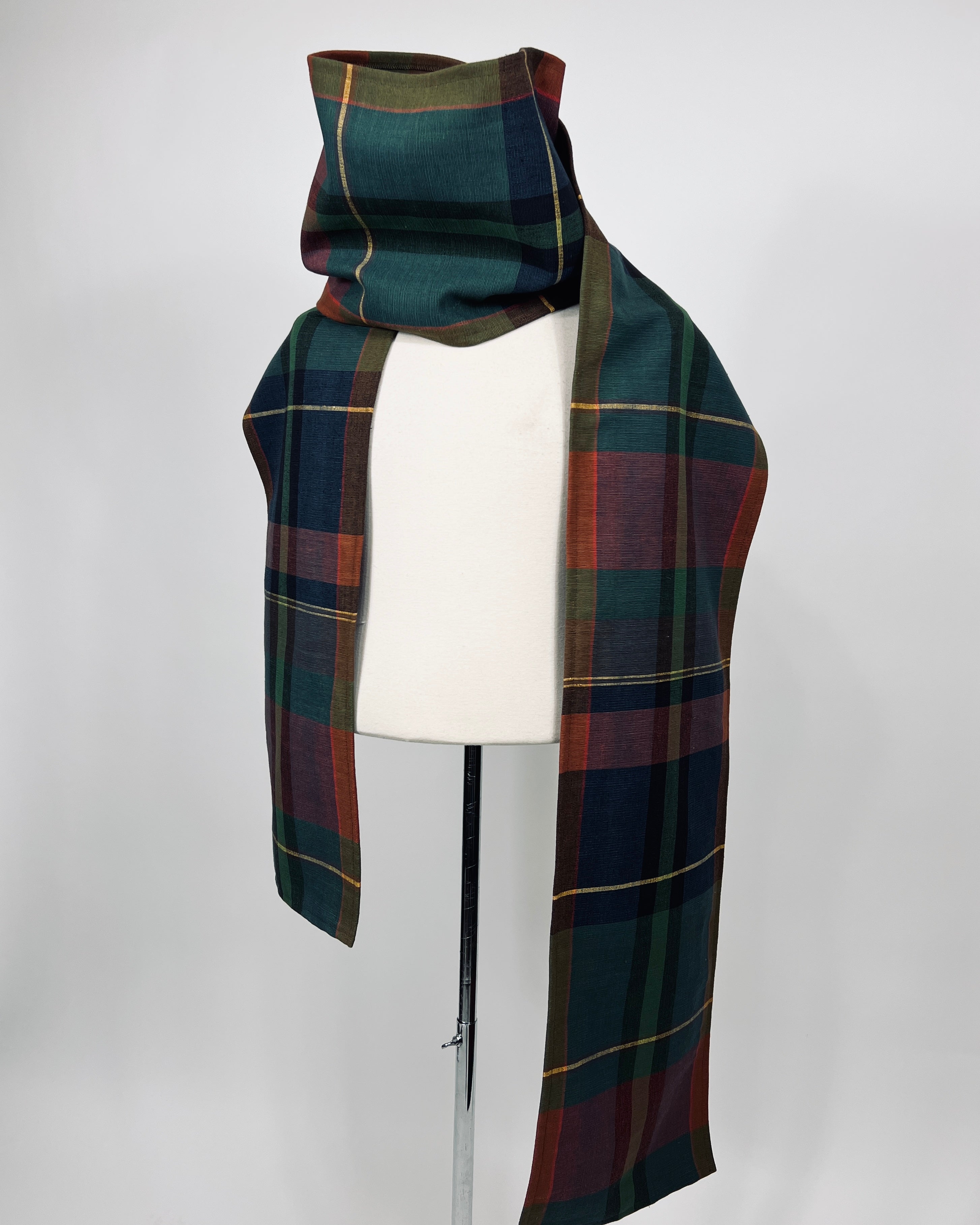 Plaid Cotton Twill Scarf