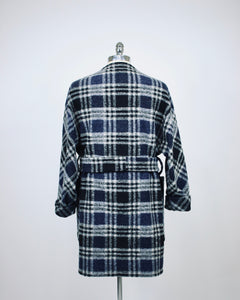 Navy Plaid Cardigan