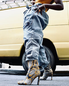 Square-toe Metallic Boot